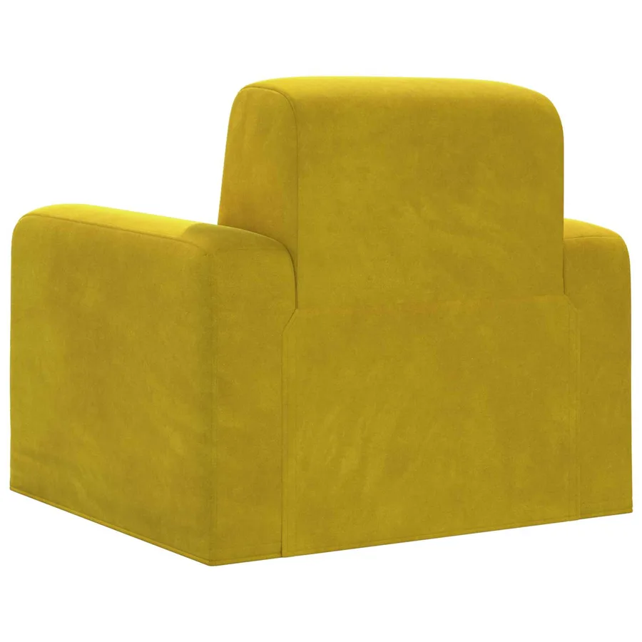 Fauteuil Jaune Velours - 5