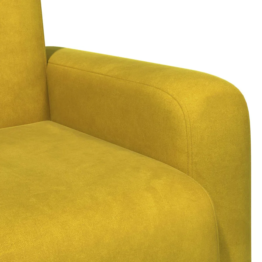 Fauteuil Jaune Velours - 6
