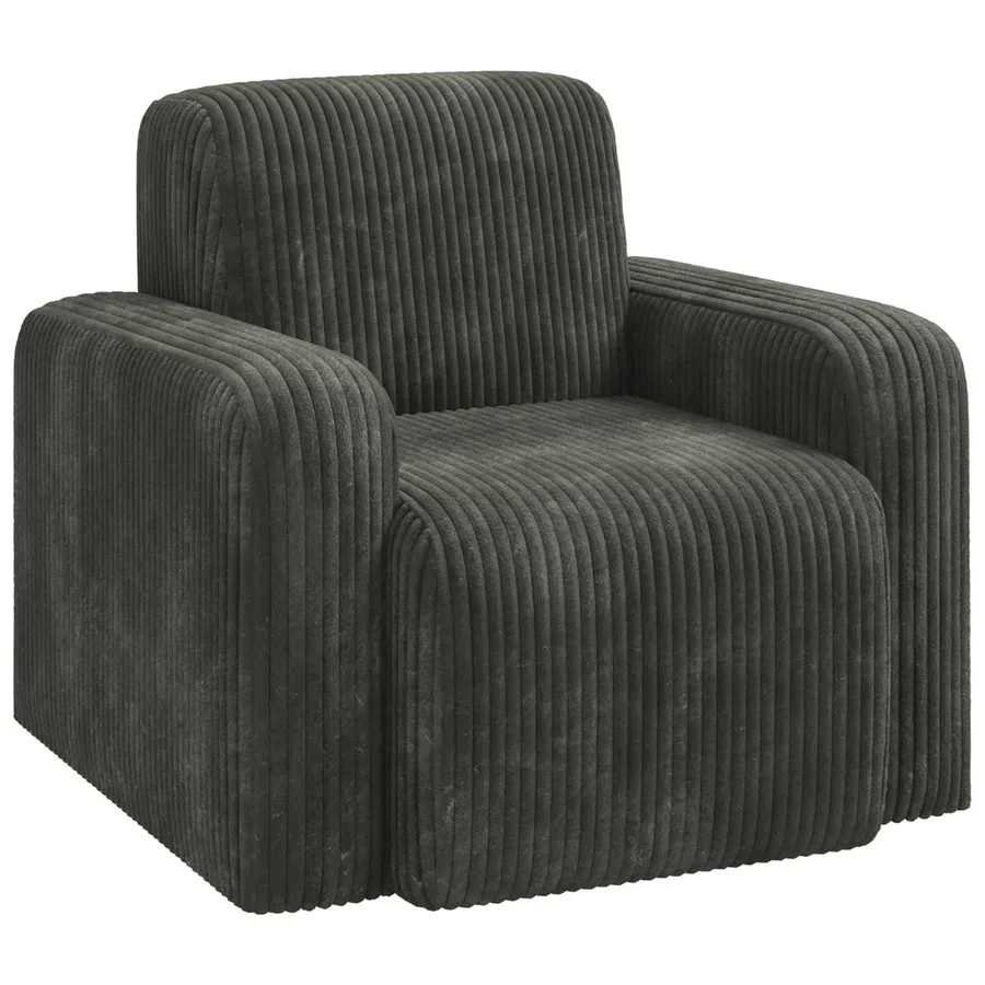 Fauteuil Anthracite velours côtelé - 2