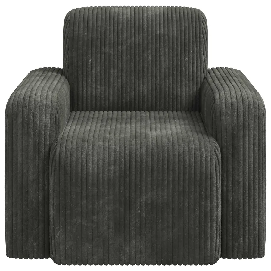 Fauteuil Anthracite velours côtelé - 3