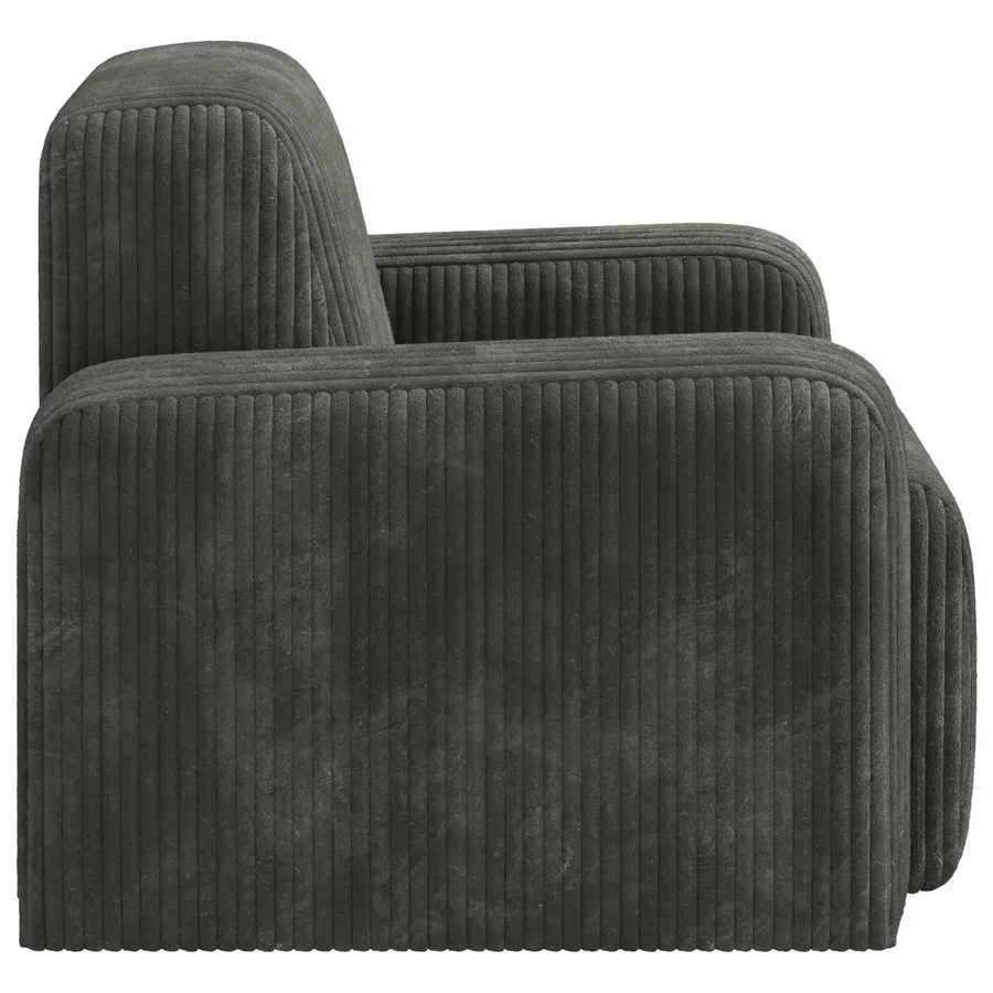 Fauteuil Anthracite velours côtelé - 4
