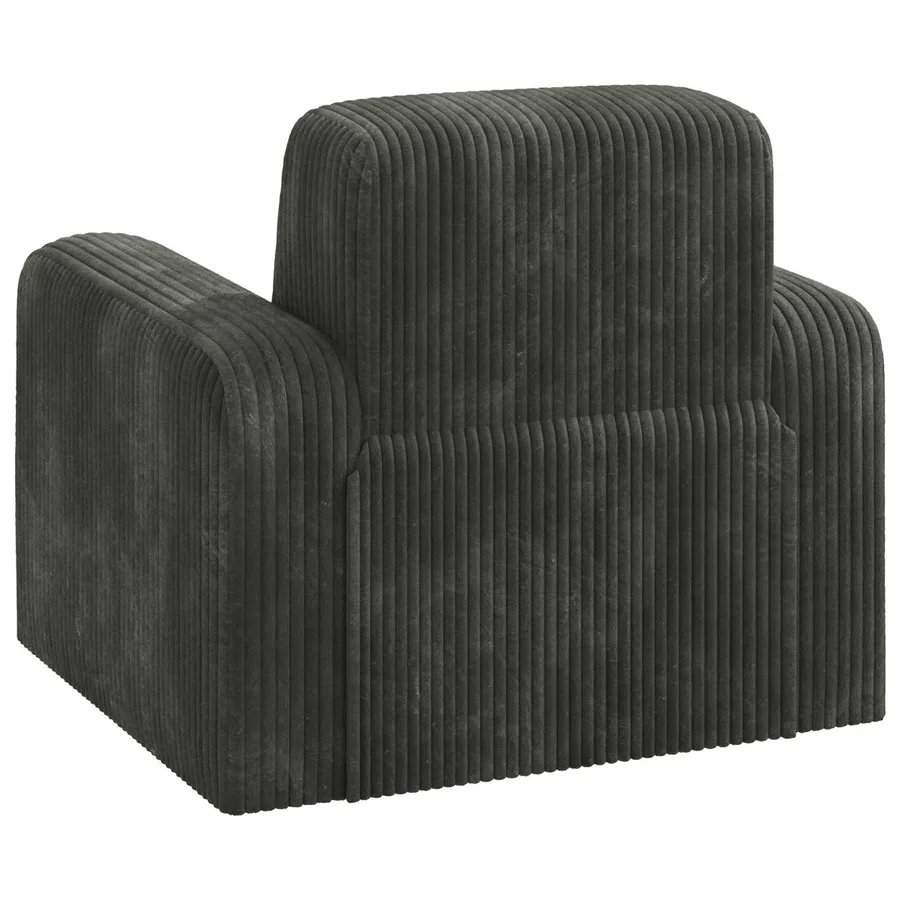Fauteuil Anthracite velours côtelé - 5