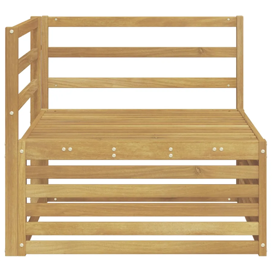 Canapé d'angle extérieur Bois d'Acacia Massif Blanc - 4