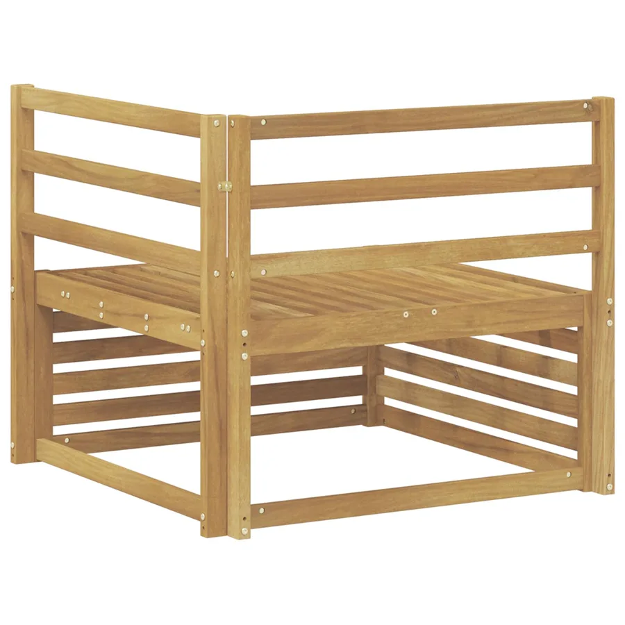 Canapé d'angle extérieur Bois d'Acacia Massif Blanc - 5