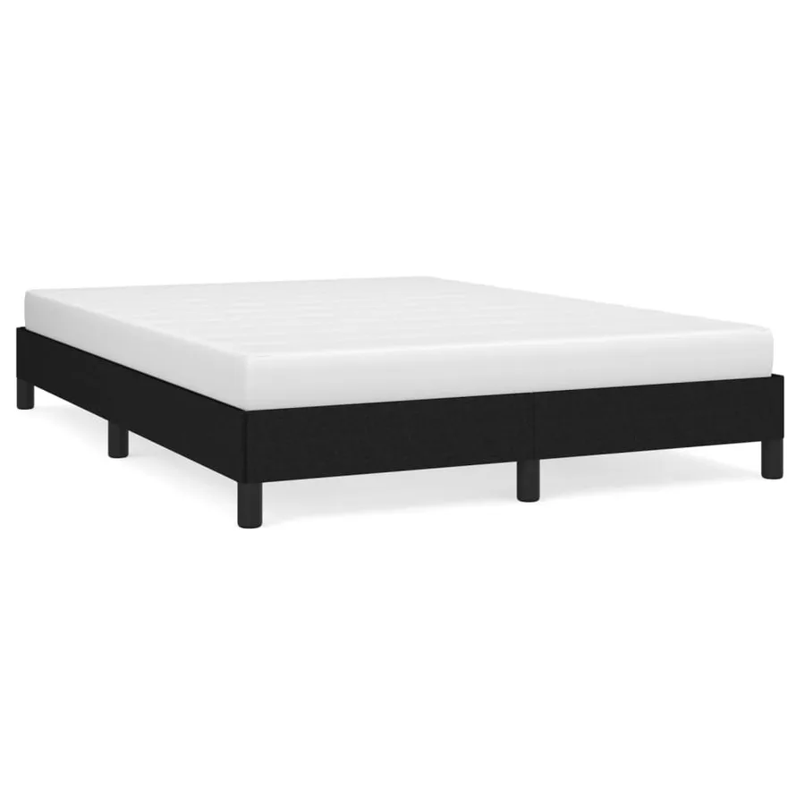 Cadre de lit sans matelas noir 140x190 cm tissu - 2
