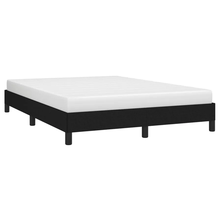 Cadre de lit sans matelas noir 140x190 cm tissu - 3