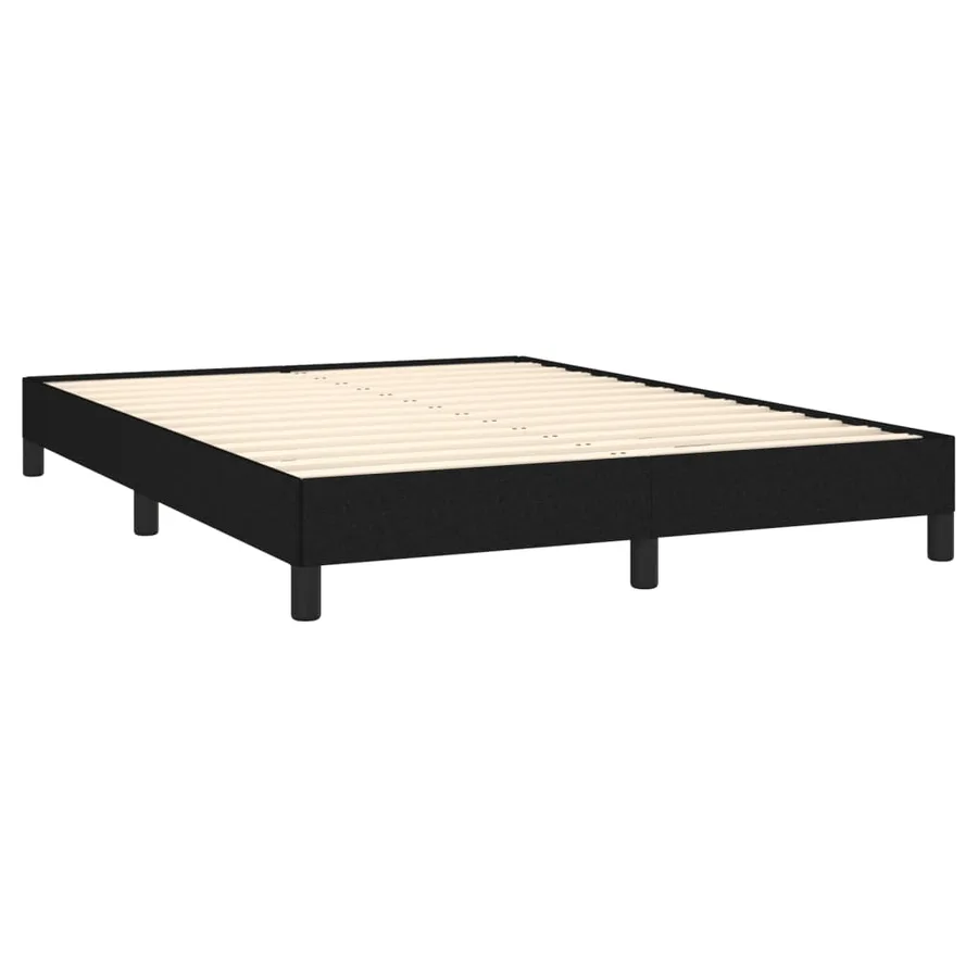 Cadre de lit sans matelas noir 140x190 cm tissu - 4