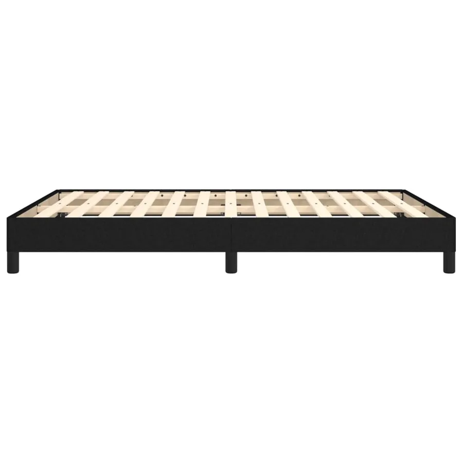 Cadre de lit sans matelas noir 140x190 cm tissu - 6
