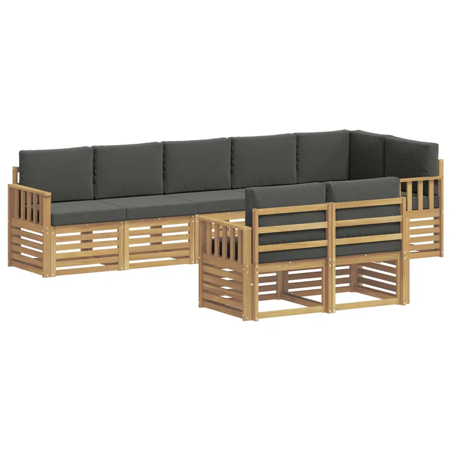 Ensemble de canapés d'extérieur 8 pcs Blanc et anthracite - 2