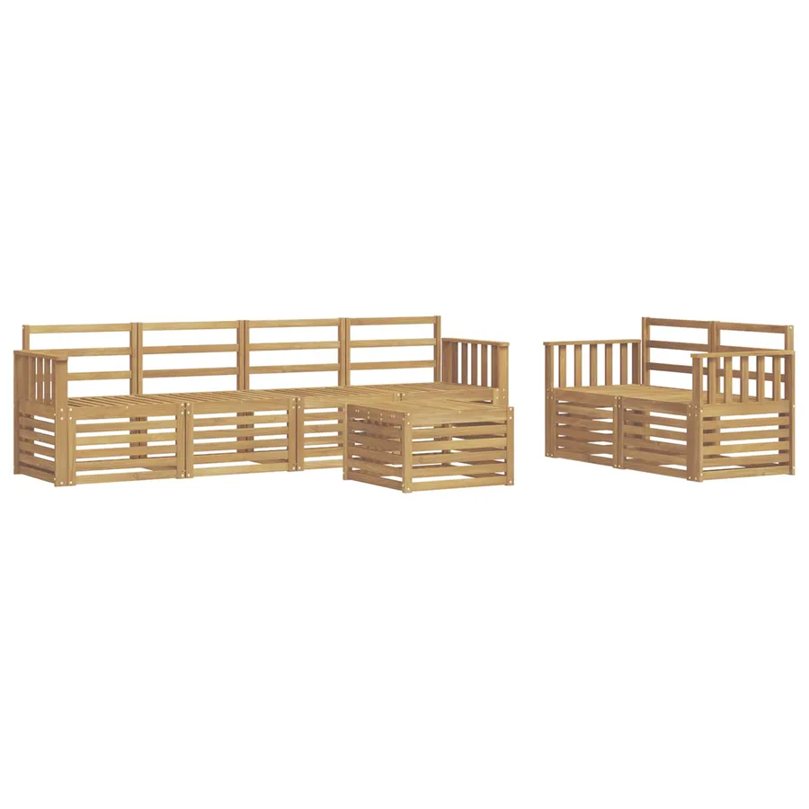 Ensemble de canapés d'extérieur 7 pcs Blanc - 2