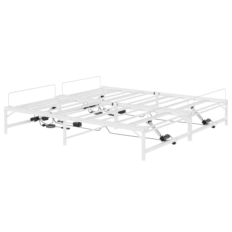 Cadre de Lit Électrique Réglable Blanc 183 x 213 cm Acier - 5