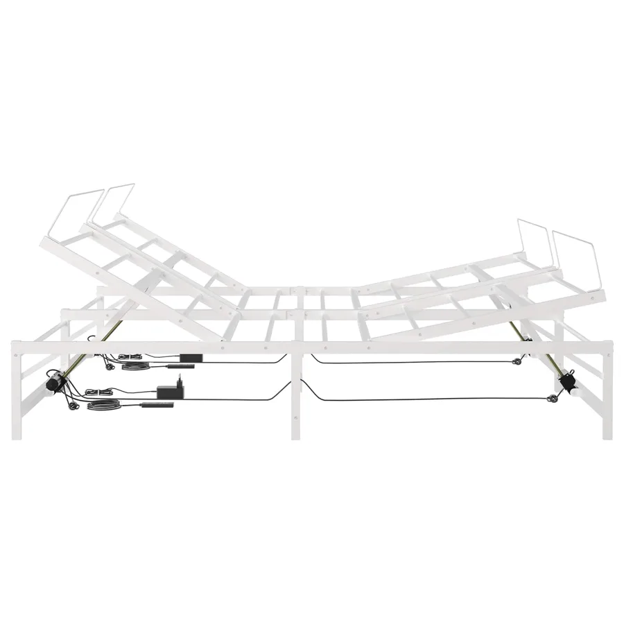 Cadre de Lit Électrique Réglable Blanc 183 x 213 cm Acier - 7