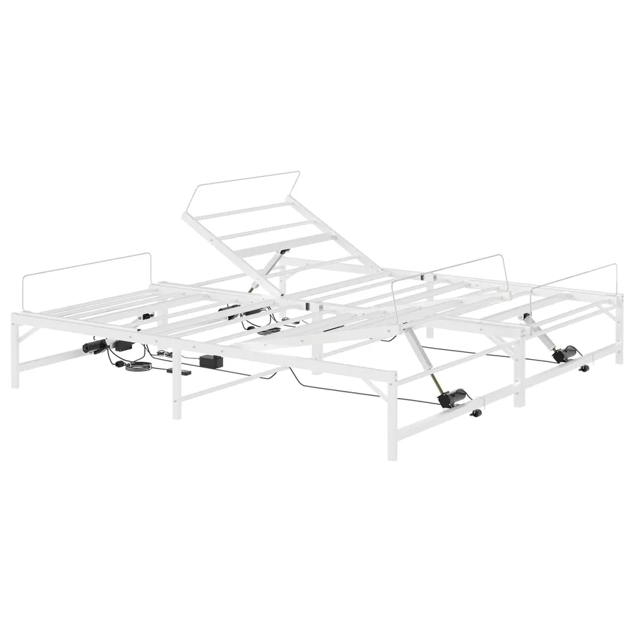 Cadre de Lit Électrique Réglable Blanc 160 x 200 cm Acier - 2