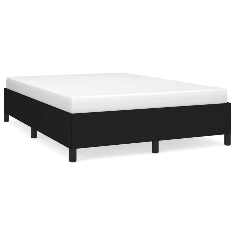 Cadre de lit sans matelas noir 140x200 cm tissu - 2