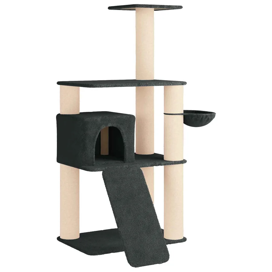Arbre à chat avec poteaux à griffer en sisal Gris foncé 173 cm - 2