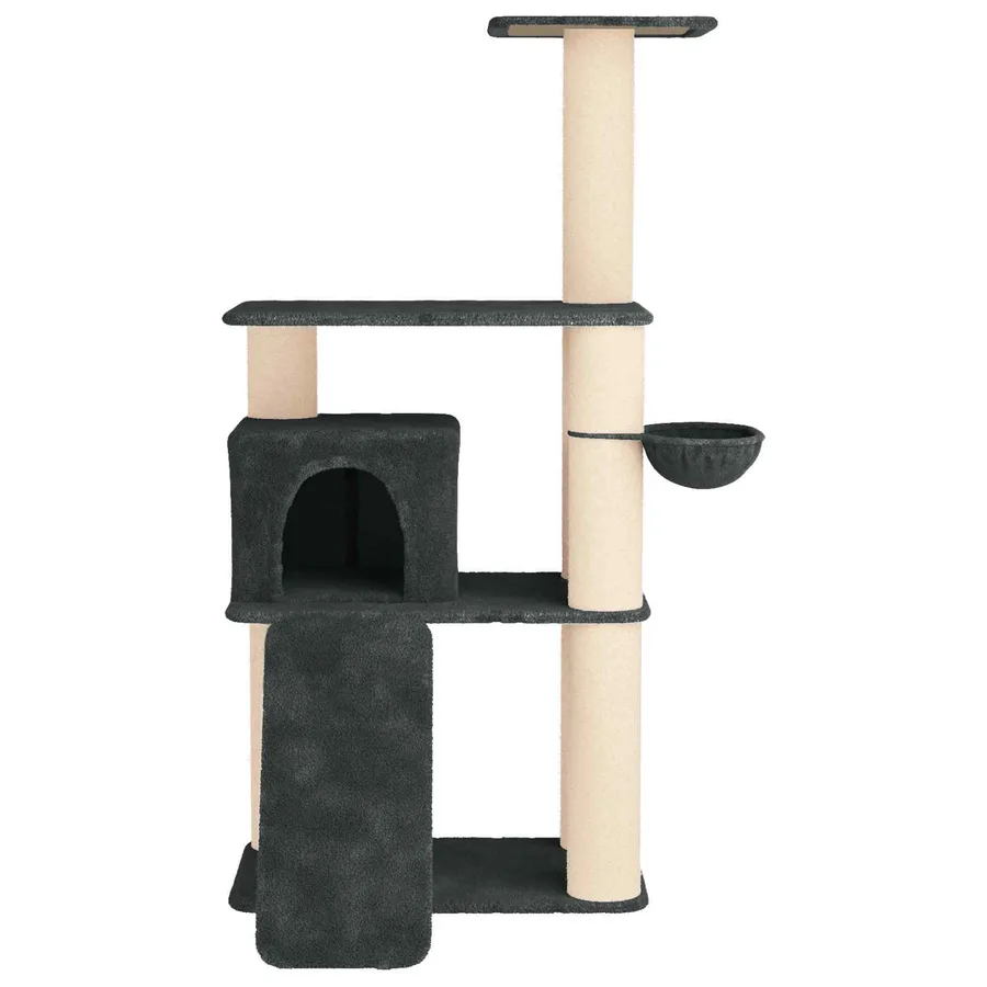Arbre à chat avec poteaux à griffer en sisal Gris foncé 173 cm - 4