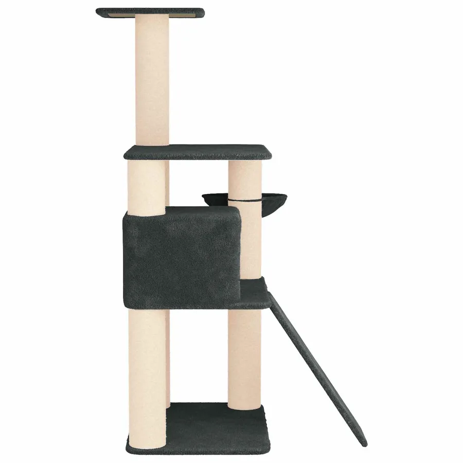 Arbre à chat avec poteaux à griffer en sisal Gris foncé 173 cm - 5