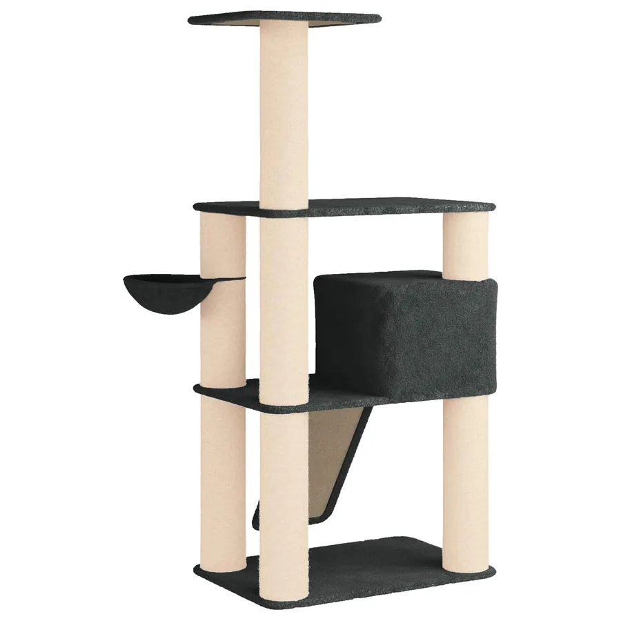 Arbre à chat avec poteaux à griffer en sisal Gris foncé 173 cm - 6