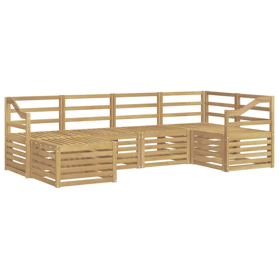 Ensemble de canapés d'extérieur 6 pcs Blanc Polyester - 2