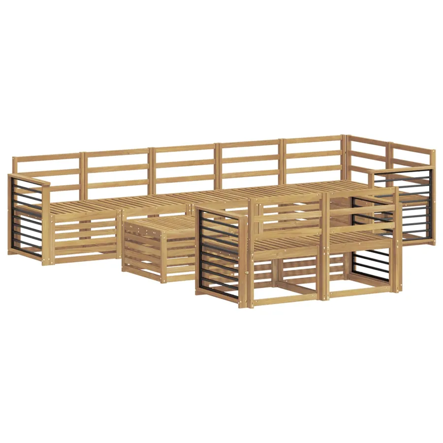 Ensemble de canapés d'extérieur 9 pcs Blanc 59 x 59 x 37 cm - 2