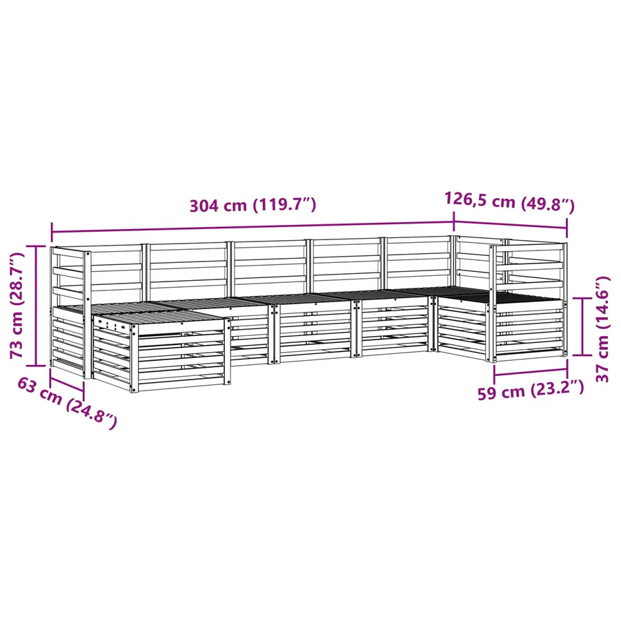 Ensemble de canapés d'extérieur 7 pcs Blanc - 9