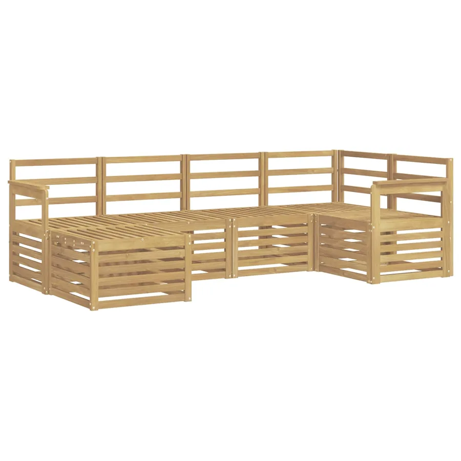 Ensemble de canapés d'extérieur 6 pcs Blanc Polyester - 2