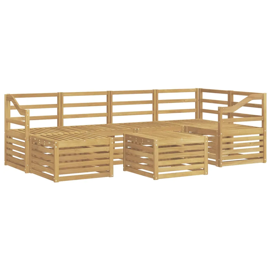 Ensemble de canapés d'extérieur 7 pcs Blanc Polyester - 2