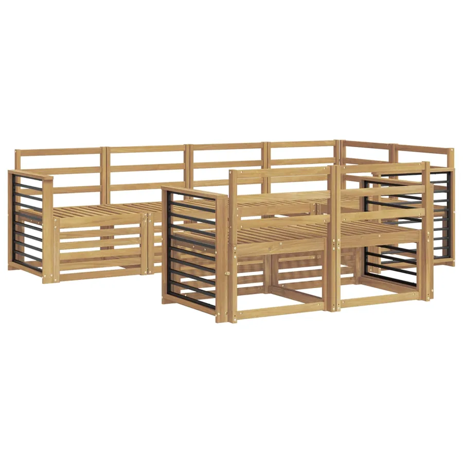 Ensemble de canapés d'extérieur 7 pcs Blanc 247 x 128,5 x 73 cm - 2