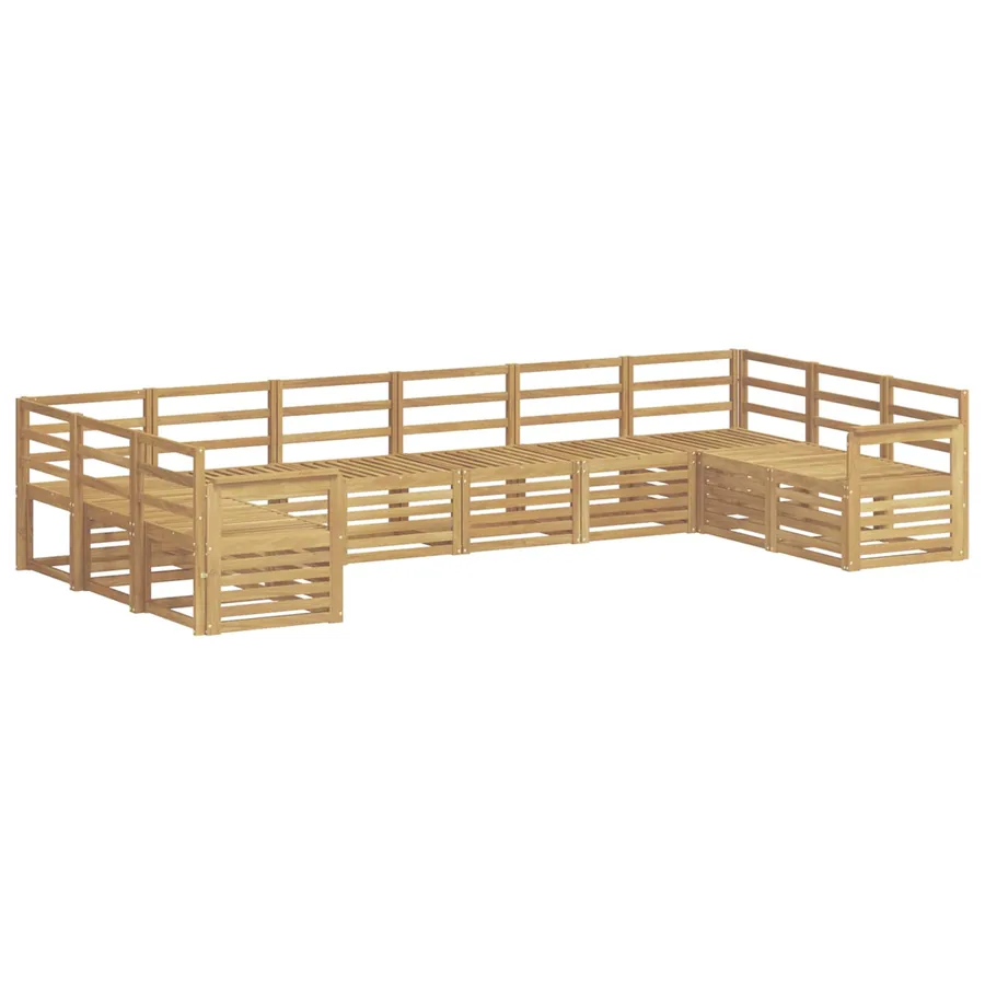 Ensemble de canapés d'extérieur 10 pcs Blanc - 2