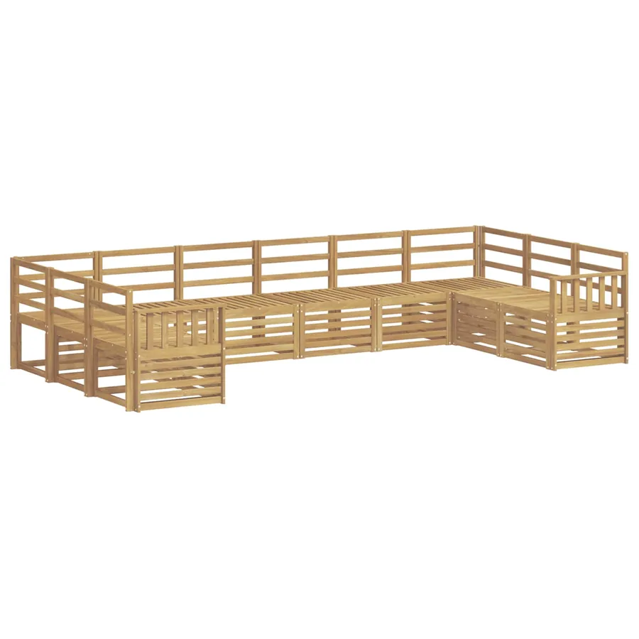 Ensemble de canapés d'extérieur 10 pcs Blanc - 2