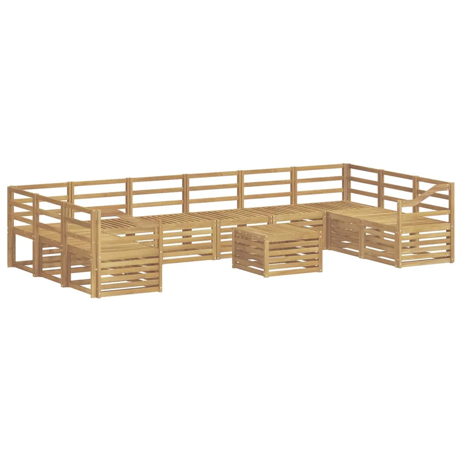 Ensemble de canapés d'extérieur 11 pcs Blanc 59 x 59 x 37 cm - 2