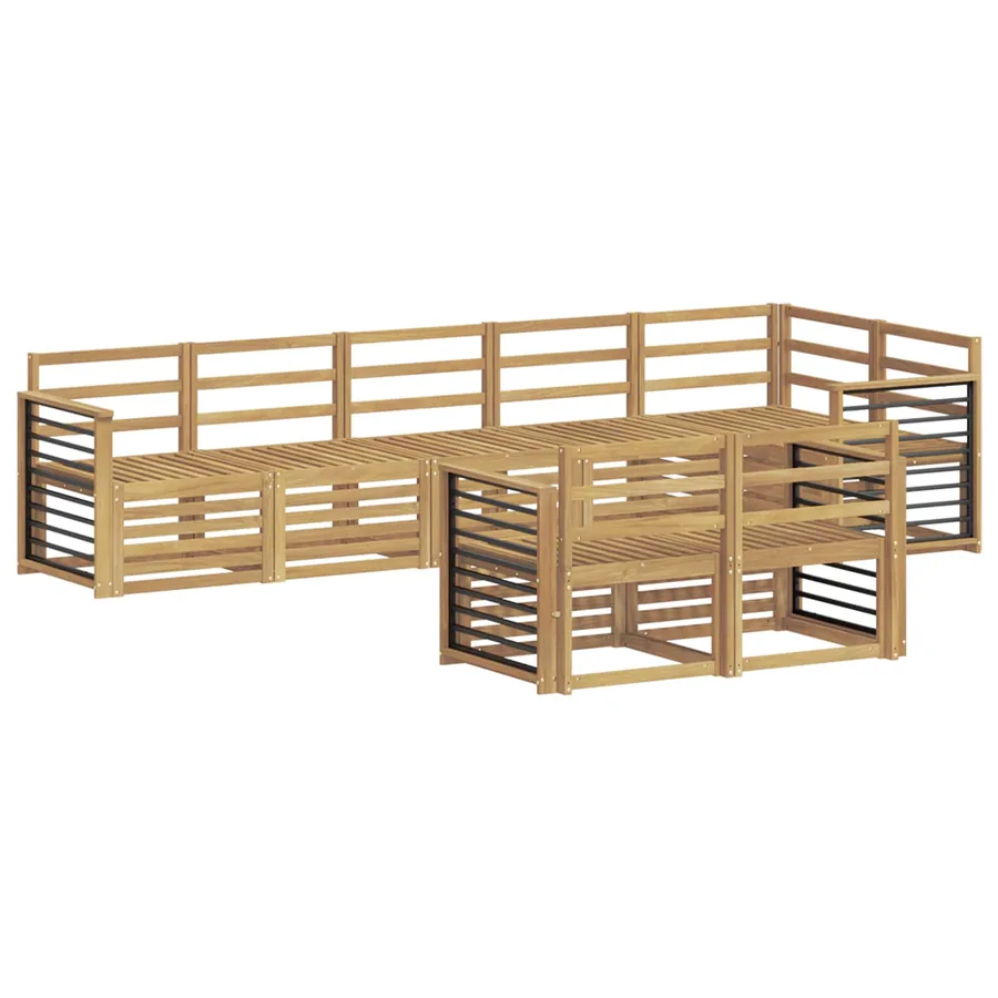 Ensemble de canapés d'extérieur 8 pcs Blanc 306 x 128,5 x 73 cm - 2