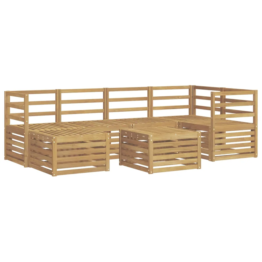 Ensemble de canapés d'extérieur 7 pcs Blanc Polyester - 2