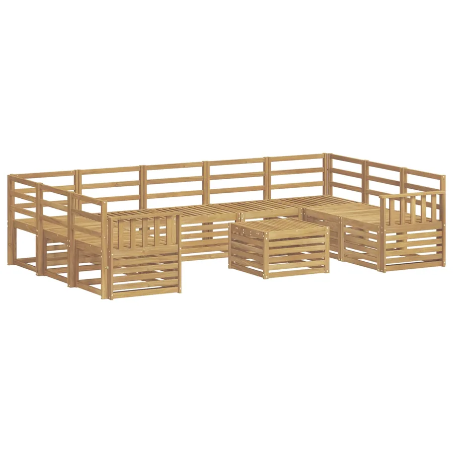 Ensemble de canapés d'extérieur 10 pcs Blanc 59 x 59 x 37 cm - 2