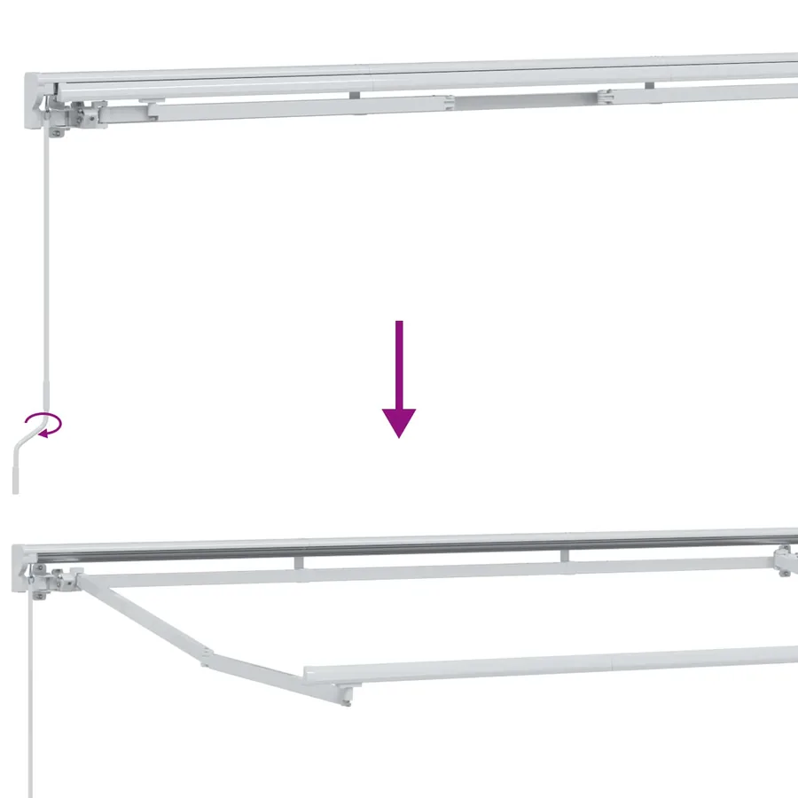 Auvent rétractable manuel Jaune, Gris et Blanc 4,5 × 3,5 m - 7