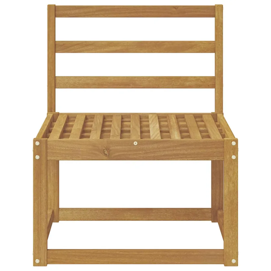 Sofa de milieu extérieur Bois d'Acacia Massif Blanc - 3