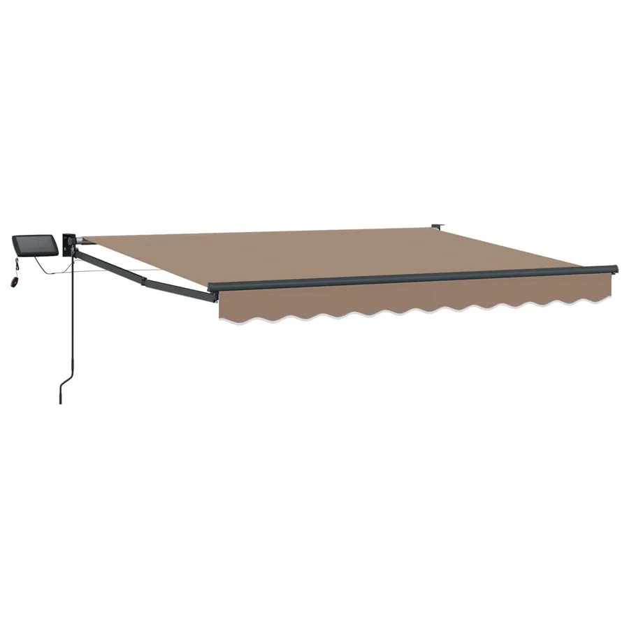 Store rétractable manuel avec LEDs Taupe - 2