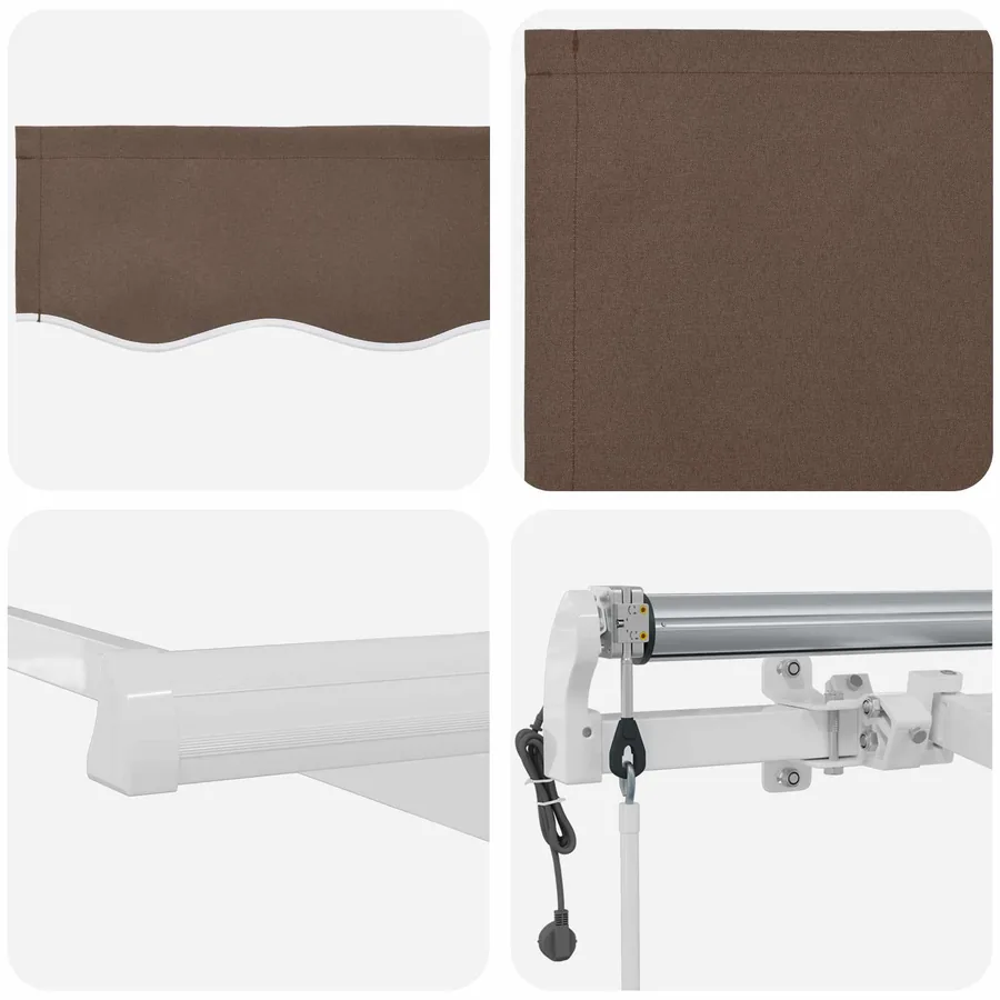 Auvent rétractable Taupe 450 × 300 cm Polyester - 6