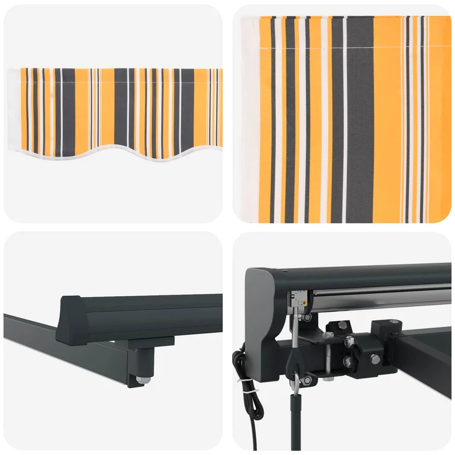 Auvent rétractable électrique Jaune, Gris, Anthracite 2,5 x 2 m - 9