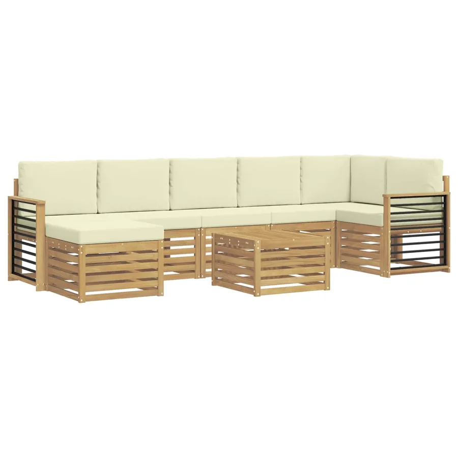 Ensemble de canapés d'extérieur 8 pcs Blanc et crème - 2