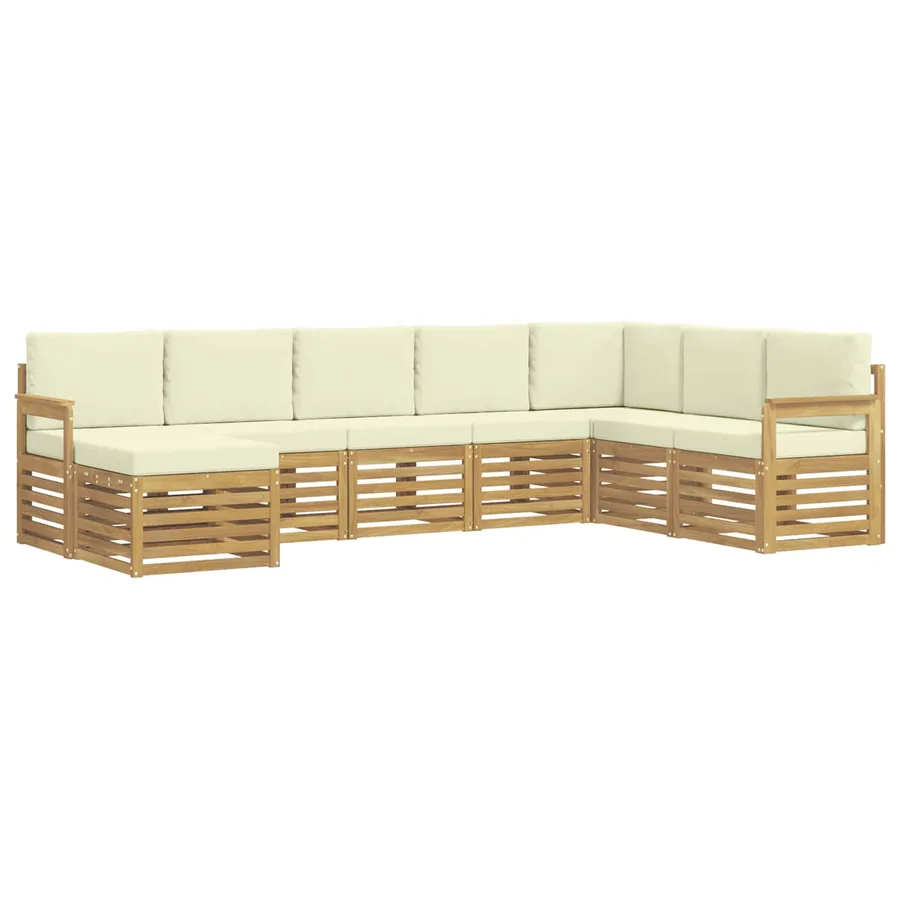 Ensemble de canapés d'extérieur 8 pcs Blanc et crème - 2