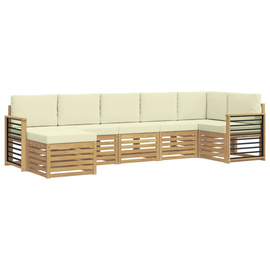 Ensemble de canapés d'extérieur 7 pcs Blanc et crème - 2