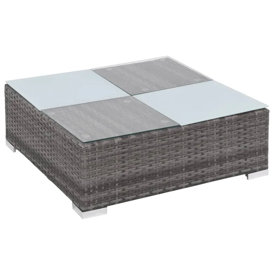 Salon de jardin 8 pcs avec coussins Résine tressée Gris - 5