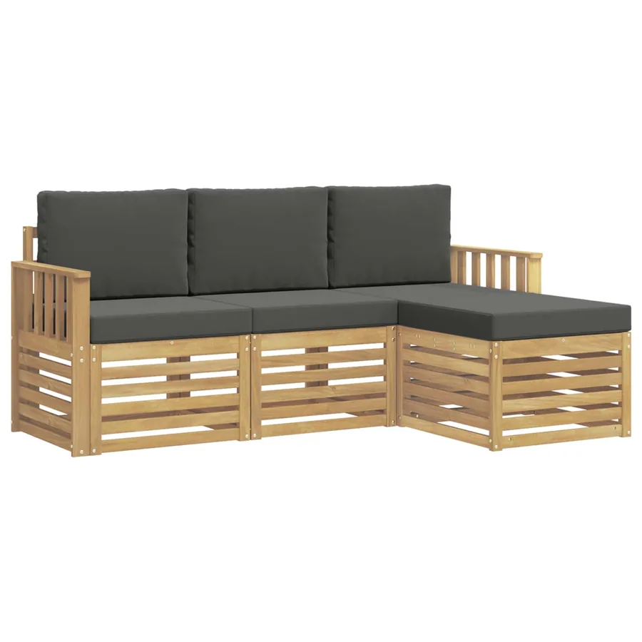 Ensemble de canapés d'extérieur 4 pcs Blanc et anthracite - 2