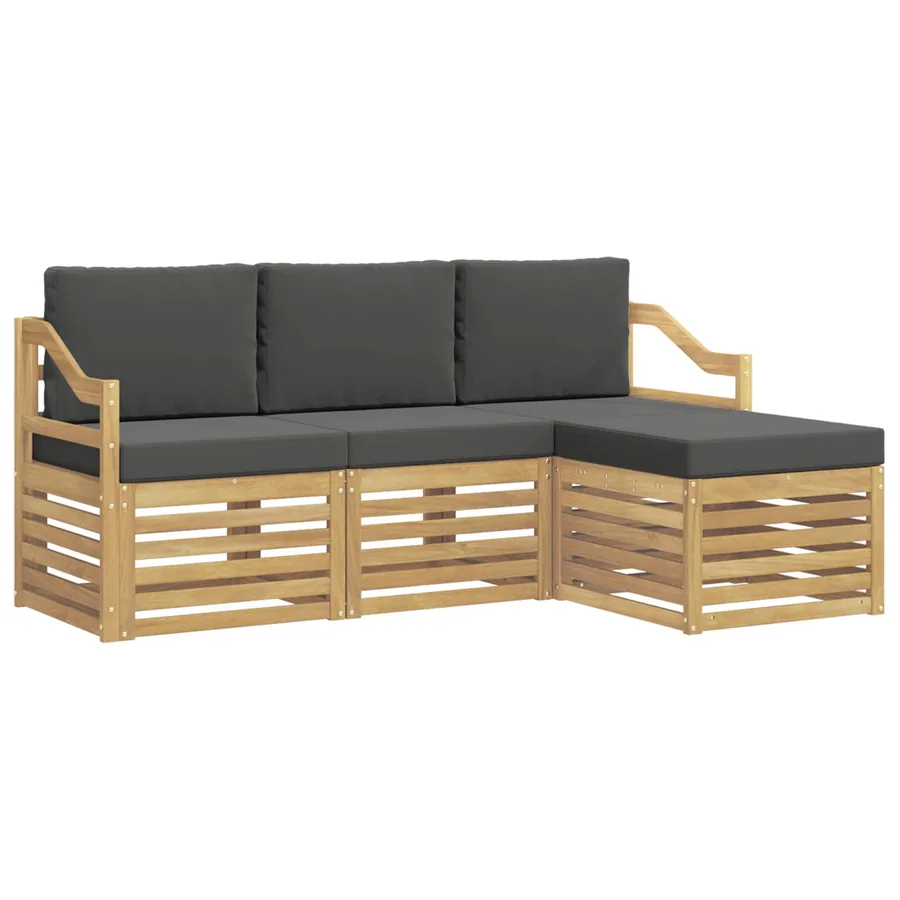 Ensemble de canapés d'extérieur 4 pcs Blanc et anthracite - 2