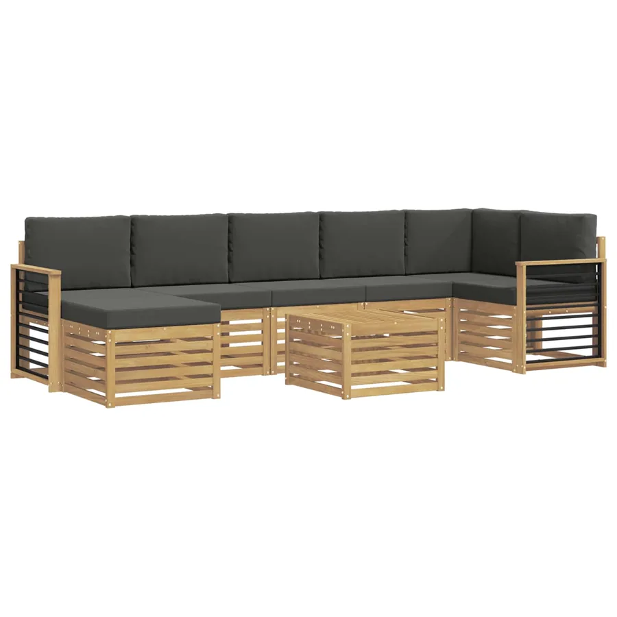 Ensemble de canapés d'extérieur 8 pcs Blanc et anthracite - 2