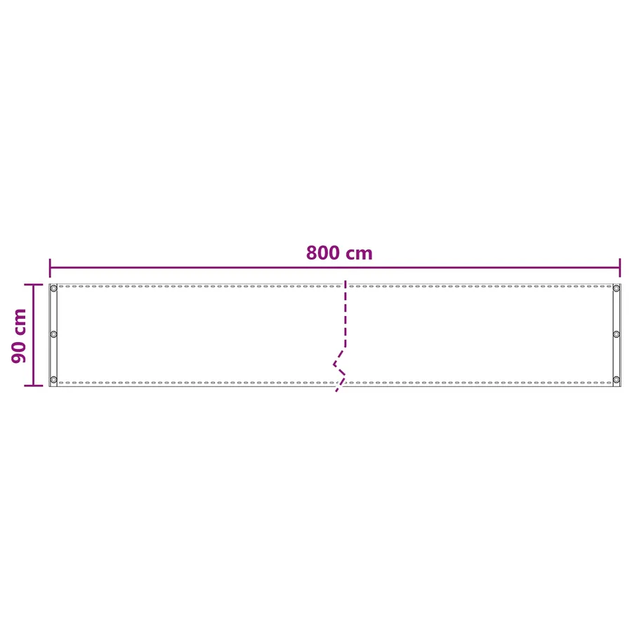Écran de balcon Marron 90 x 800 cm HDPE et Aluminium - 5