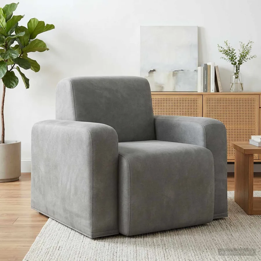 Fauteuil Gris clair Velours