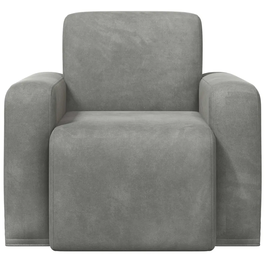 Fauteuil Gris clair Velours - 3