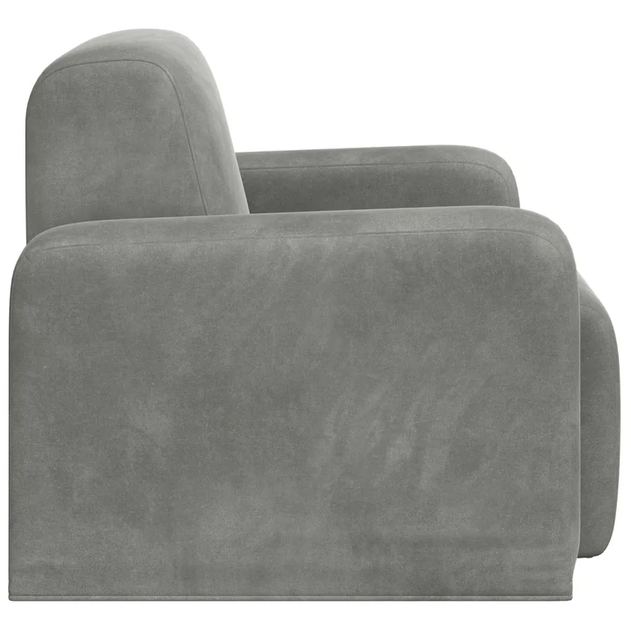 Fauteuil Gris clair Velours - 4